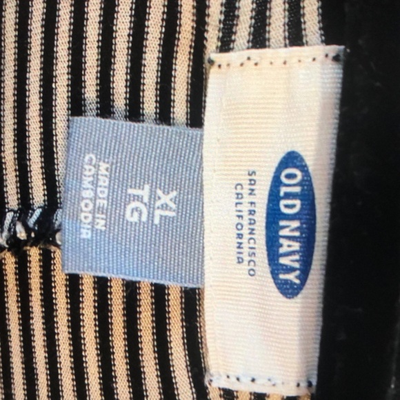Old navy cream black striped open front sweater - Picture 2 of 3